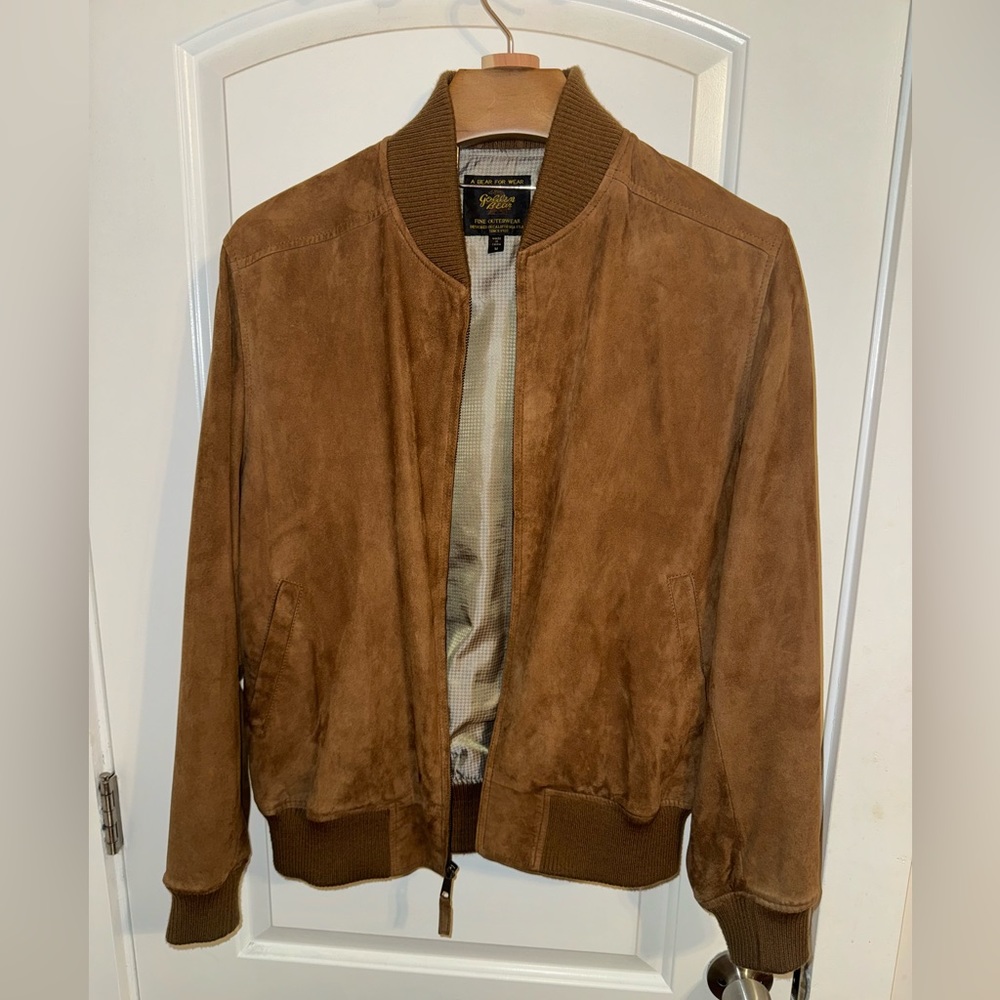 Golden Bear Tobacco Goat Suede Bomber